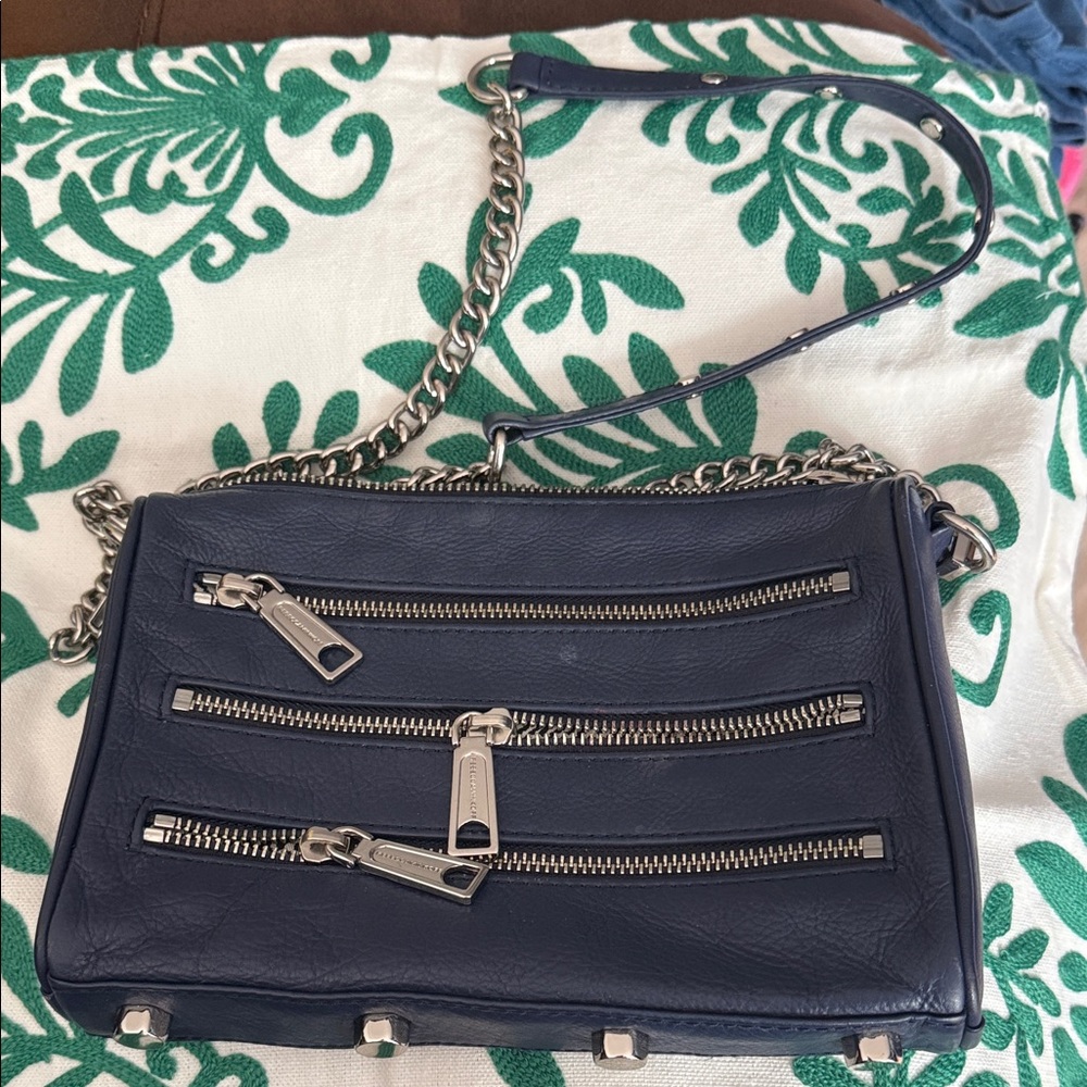 Rebecca Minkoff Navy Crossbody Bag with Chain Strap